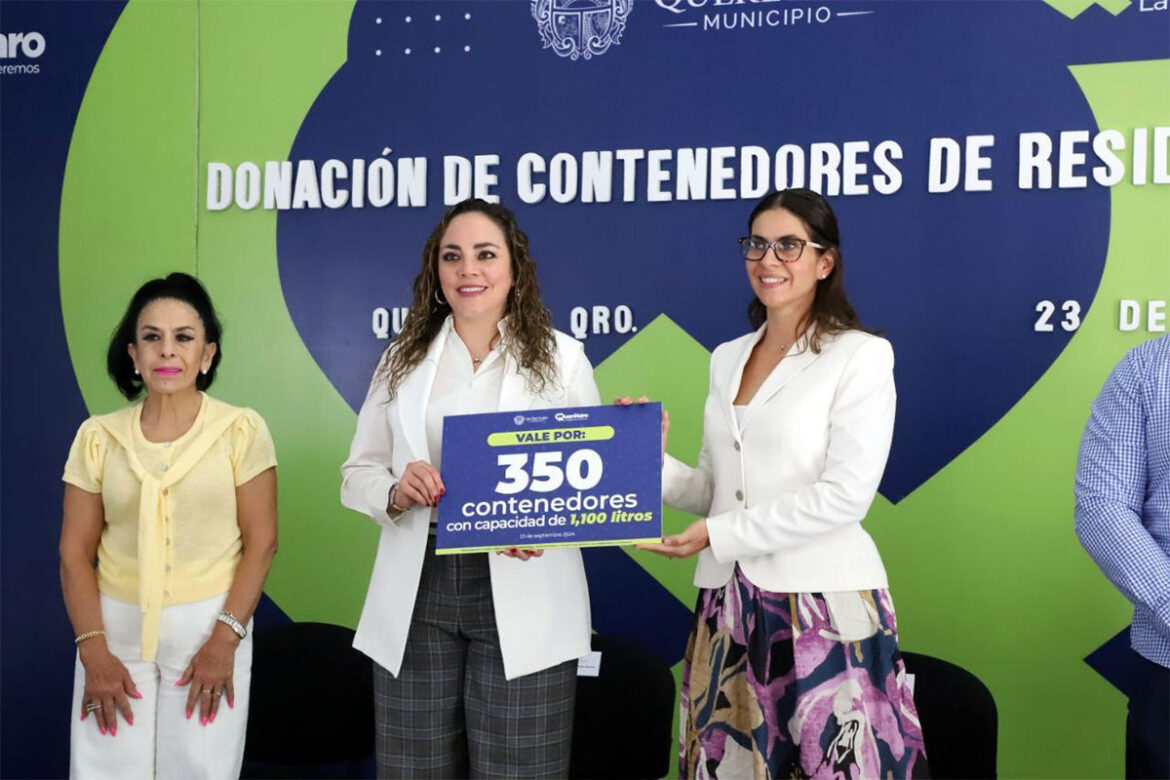 Dona municipio de Querétaro contenedores a la Canaco