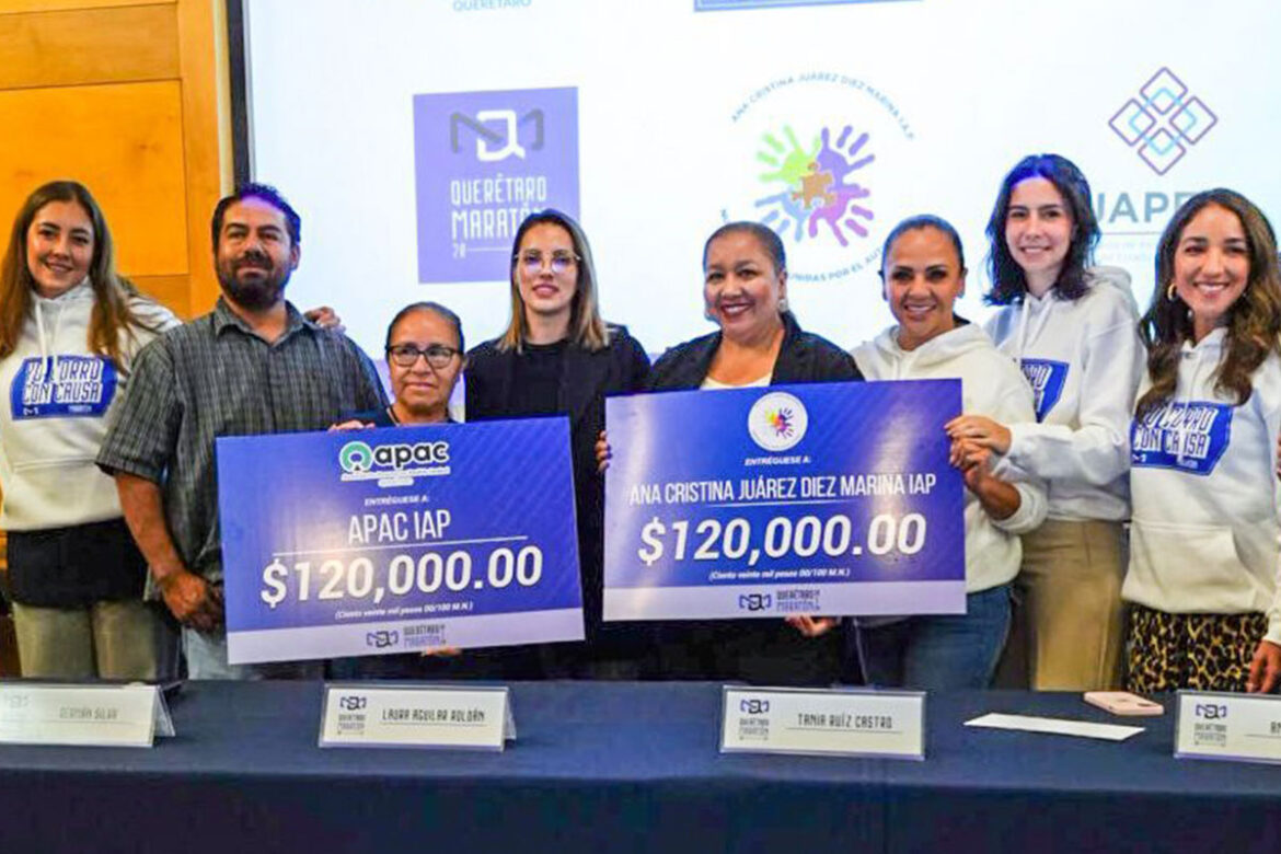 Querétaro Maratón entrega 360 mil pesos a asistencia privada