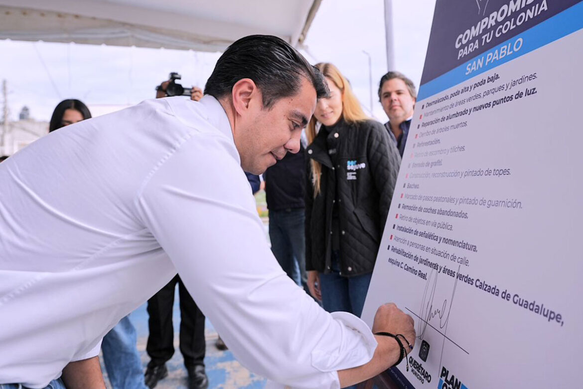 El presidente municipal de Querétaro, 'Felifer' Macías, encabezó el arranque del programa 'Alcalde en Acción' en la colonia San Pablo